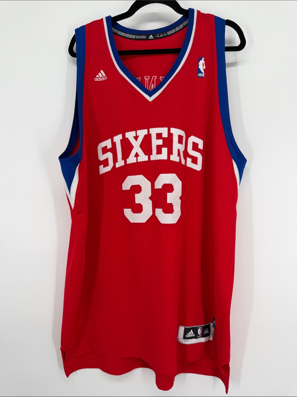 Adidas Swingman NBA Jersey Philadelphia 76ers Andrew Bynum Red Men’s Size 2XL